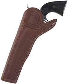 Slim Jim Holster, left hand cross draw,
7-1/2" barrel, fits Colt Single Action Army revolvers and others